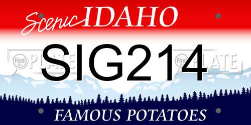 SIG214 Idaho License Plate