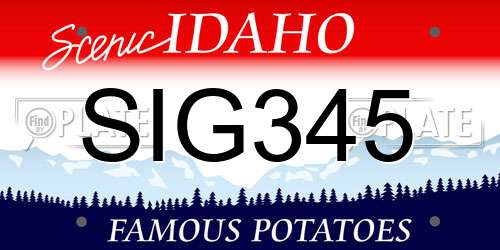 SIG345 Idaho License Plate