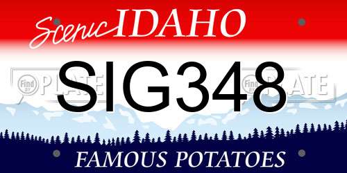 SIG348 Idaho License Plate