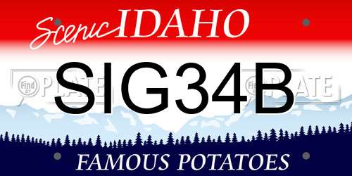 SIG34B Idaho License Plate
