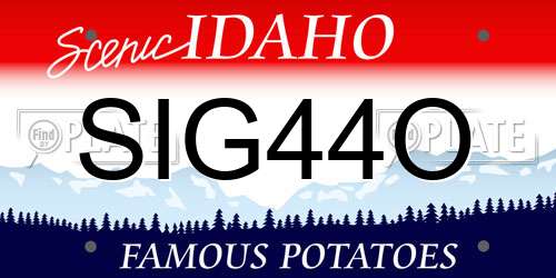 SIG44O Idaho License Plate