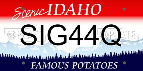 SIG44Q Idaho License Plate