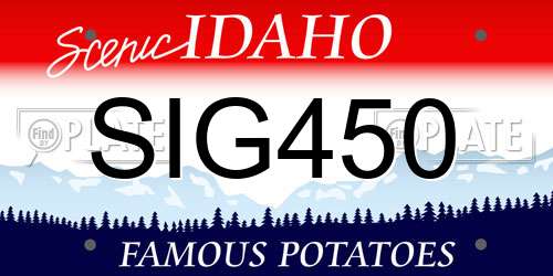 SIG450 Idaho License Plate