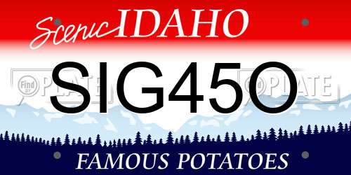 SIG45O Idaho License Plate