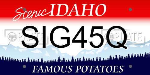 SIG45Q Idaho License Plate