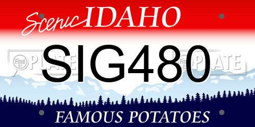 SIG480 Idaho License Plate
