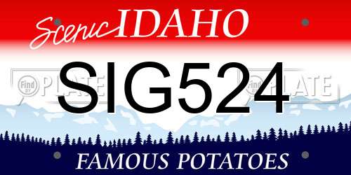SIG524 Idaho License Plate