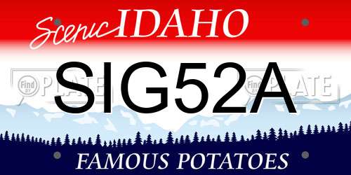 SIG52A Idaho License Plate