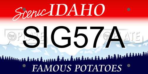 SIG57A Idaho License Plate