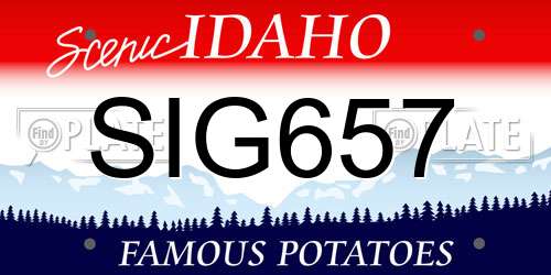 SIG657 Idaho License Plate