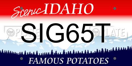 SIG65T Idaho License Plate