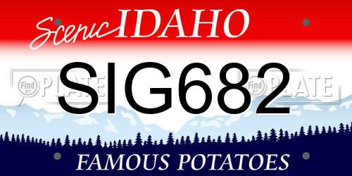 SIG682 Idaho License Plate