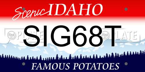 SIG68T Idaho License Plate