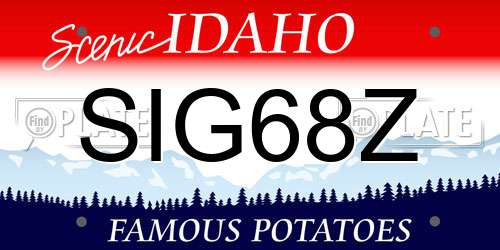 SIG68Z Idaho License Plate
