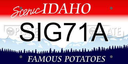 SIG71A Idaho License Plate
