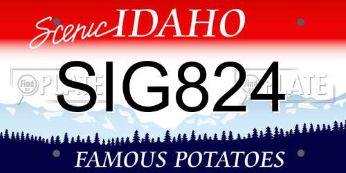 SIG824 Idaho License Plate