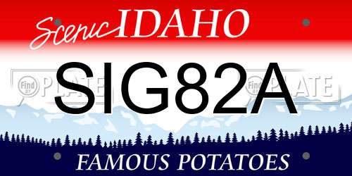 SIG82A Idaho License Plate
