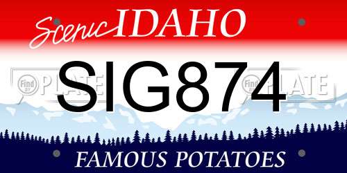 SIG874 Idaho License Plate