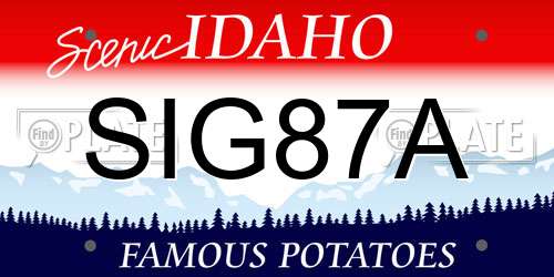 SIG87A Idaho License Plate