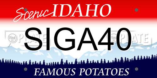 SIGA40 Idaho License Plate