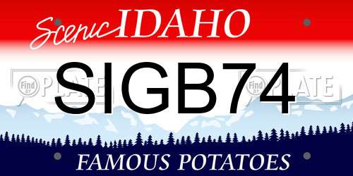 SIGB74 Idaho License Plate