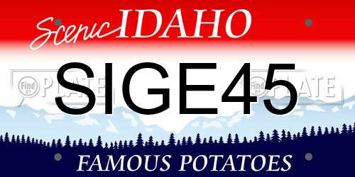 SIGE45 Idaho License Plate