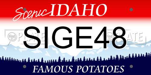 SIGE48 Idaho License Plate
