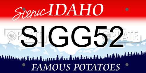 SIGG52 Idaho License Plate