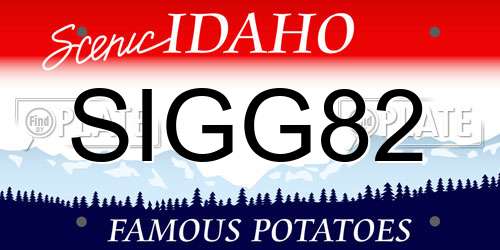 SIGG82 Idaho License Plate