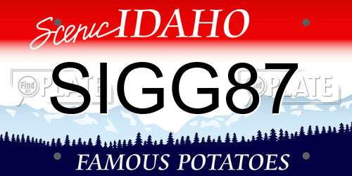 SIGG87 Idaho License Plate