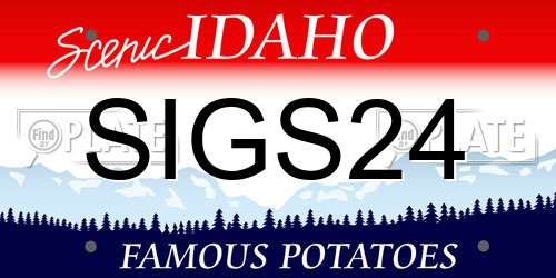 SIGS24 Idaho License Plate