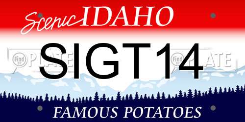 SIGT14 Idaho License Plate
