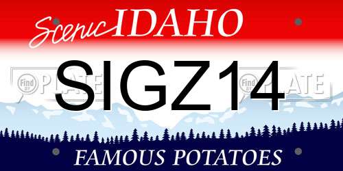 SIGZ14 Idaho License Plate