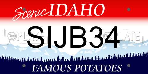 SIJB34 Idaho License Plate