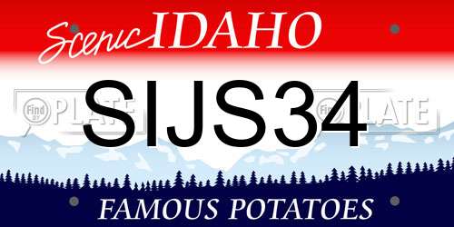 SIJS34 Idaho License Plate