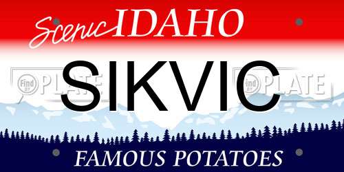SIKVIC Idaho License Plate