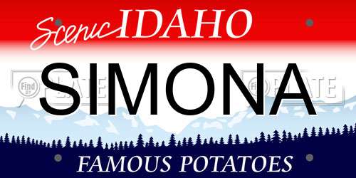 SIMONA Idaho License Plate