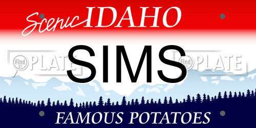 SIMS Idaho License Plate