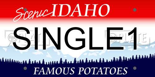 SINGLE1 Idaho License Plate