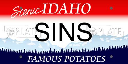 SINS Idaho License Plate