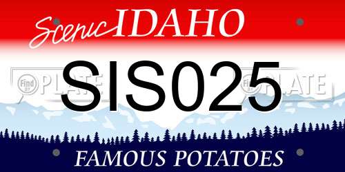 SIS025 Idaho License Plate