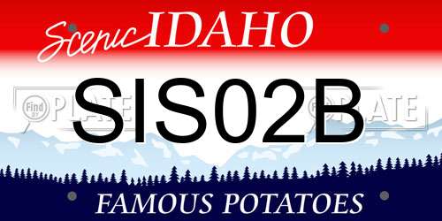 SIS02B Idaho License Plate