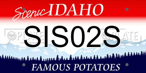 SIS02S Idaho License Plate