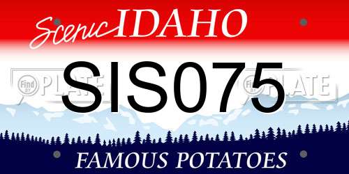 SIS075 Idaho License Plate