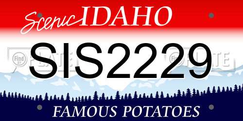 SIS2229 Idaho License Plate