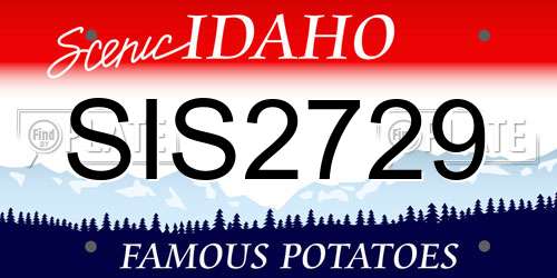 SIS2729 Idaho License Plate
