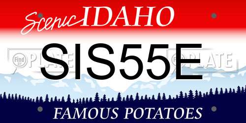 SIS55E Idaho License Plate