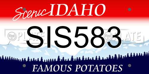 SIS583 Idaho License Plate