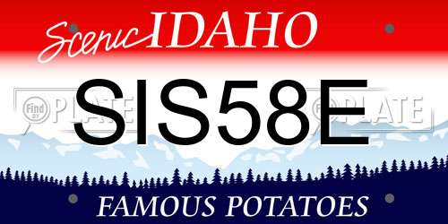 SIS58E Idaho License Plate