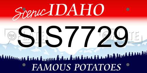 SIS7729 Idaho License Plate
